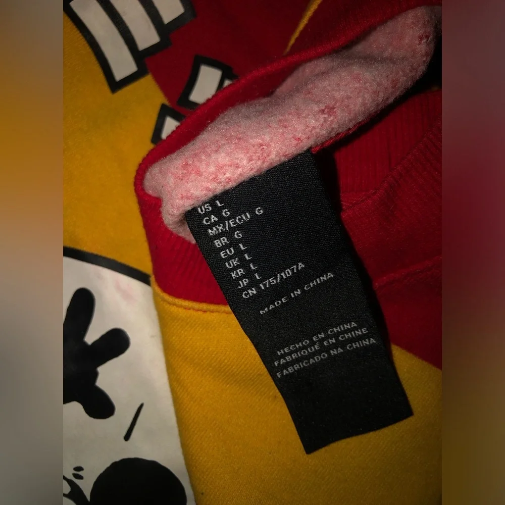 Forever 21/Disney Japanese Red & Yellow Striped Crewneck Sweatshirt